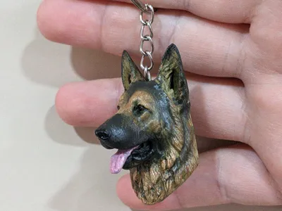Dog German Shepherd Keychain