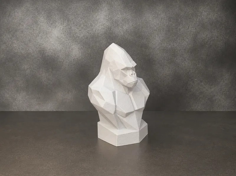 Minimalist Gorilla Bust Sculpture