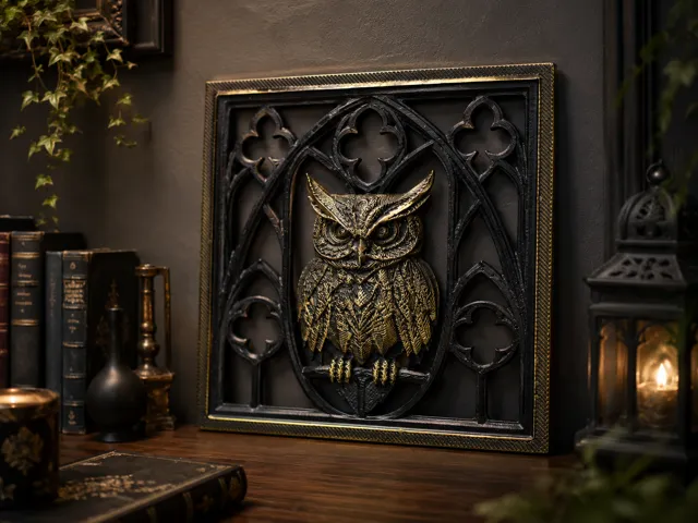 Gothic Owl Wall Tile