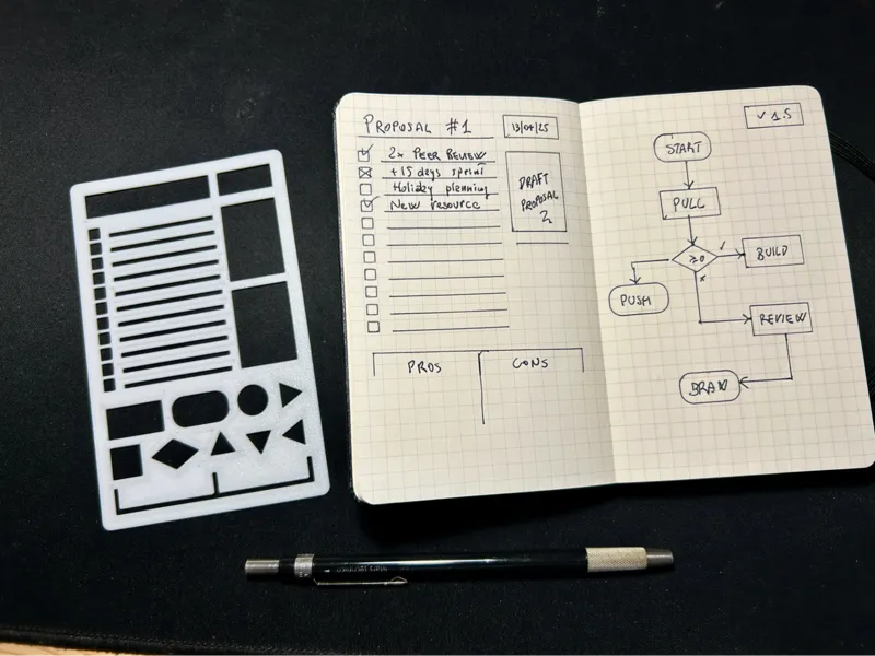Notebook bullet Journal stencil - 8.5x13.5cm
