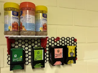 Honneycomb wall shelf