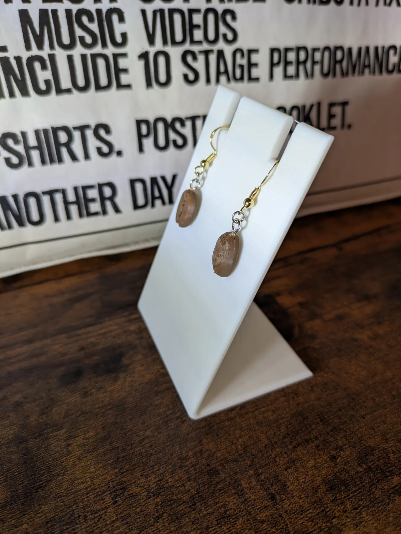 coffee bean earrings view 2