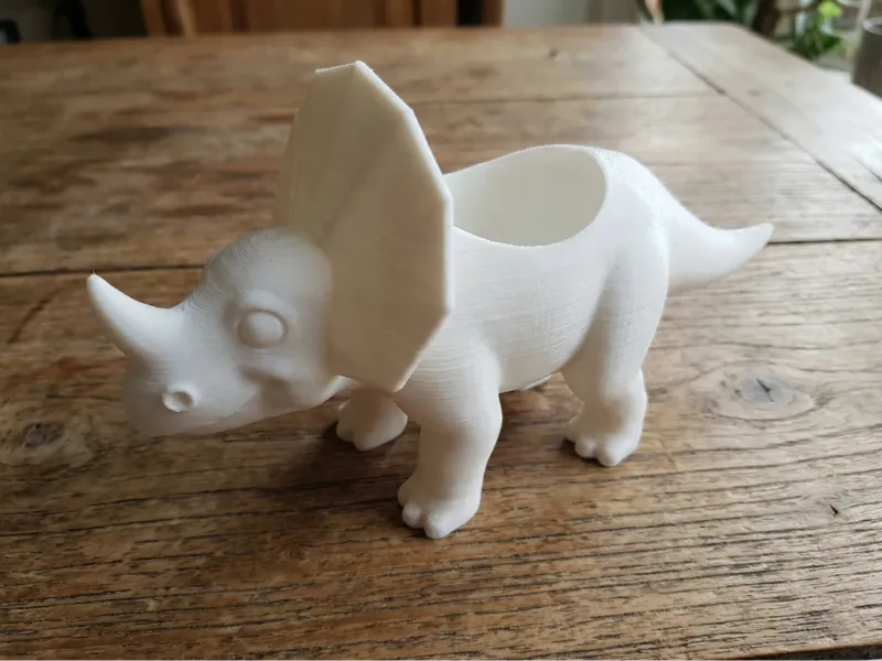 Cute Triceratops Planter | Low Poly Dino Pot
