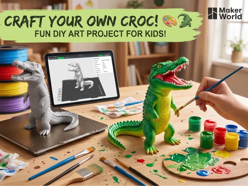 Paint-Your-Own Standing Crocodile