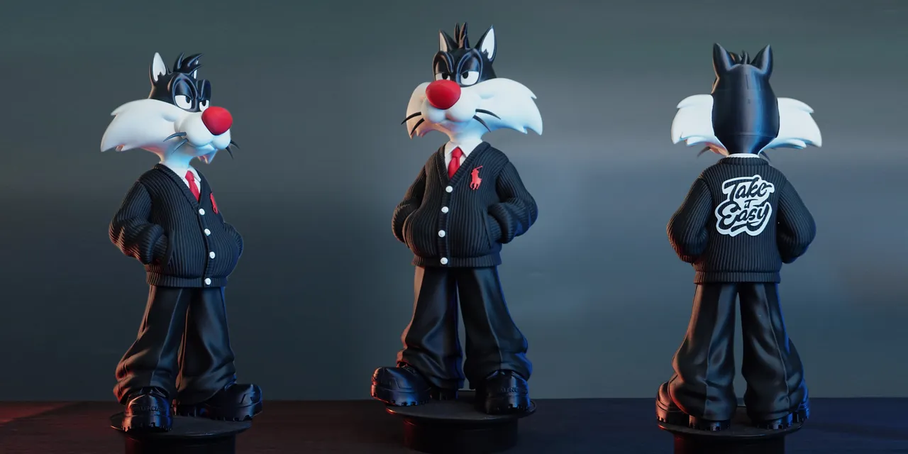 Sylvester Cat Urban Vibes Multi-Part / 3MF FDM STL view 4