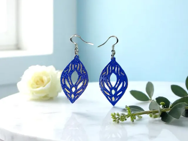 Blue drop earrings