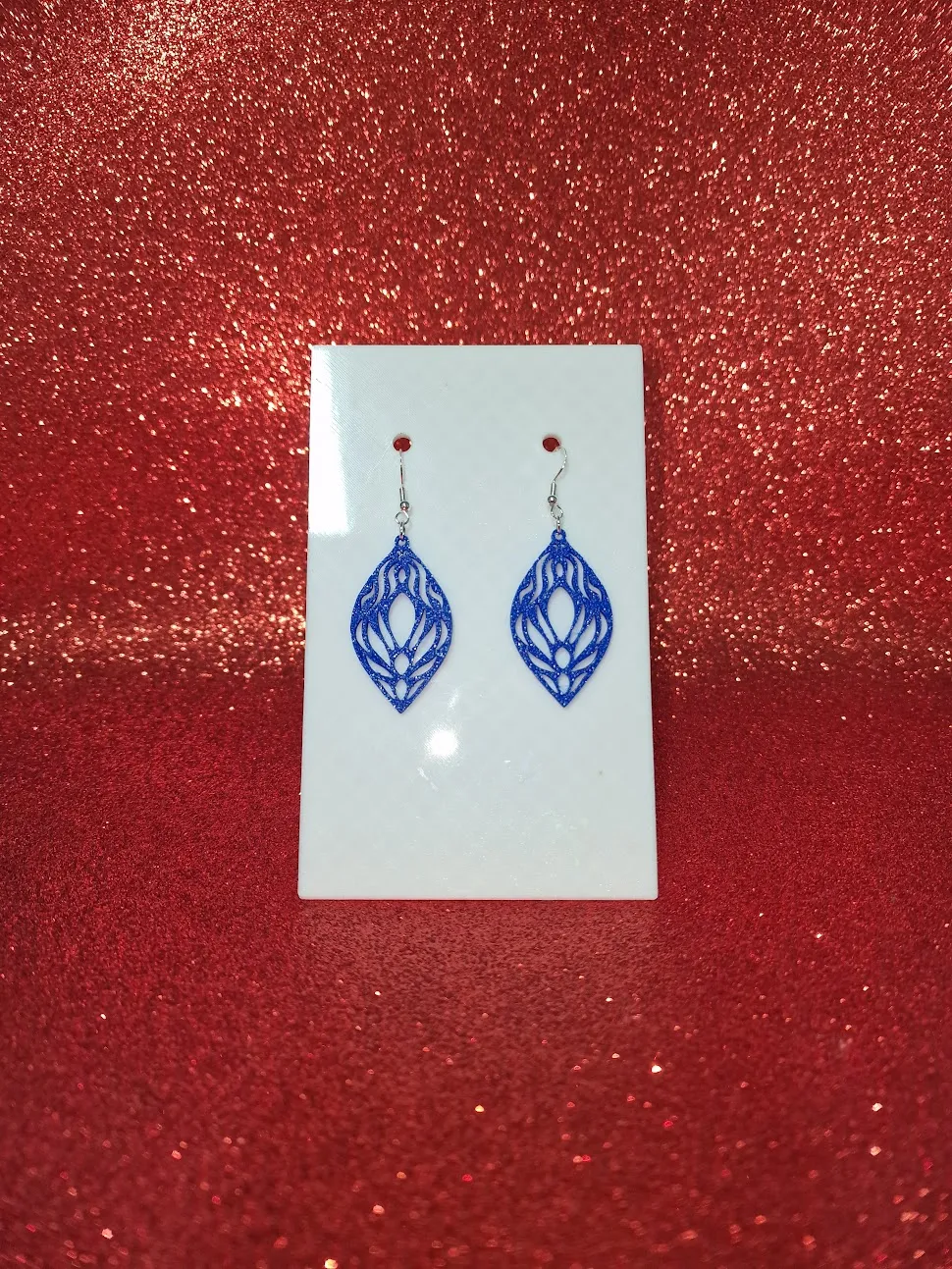Blue drop earrings view 2
