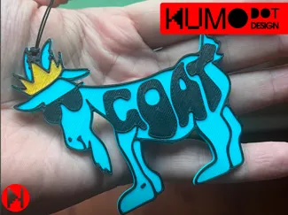 Lacrosse Goat KeyChain