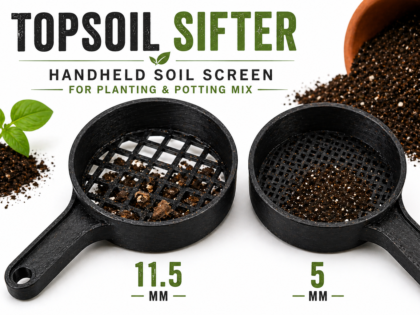 Topsoil Sifter – Handheld Soil Screen for Planting