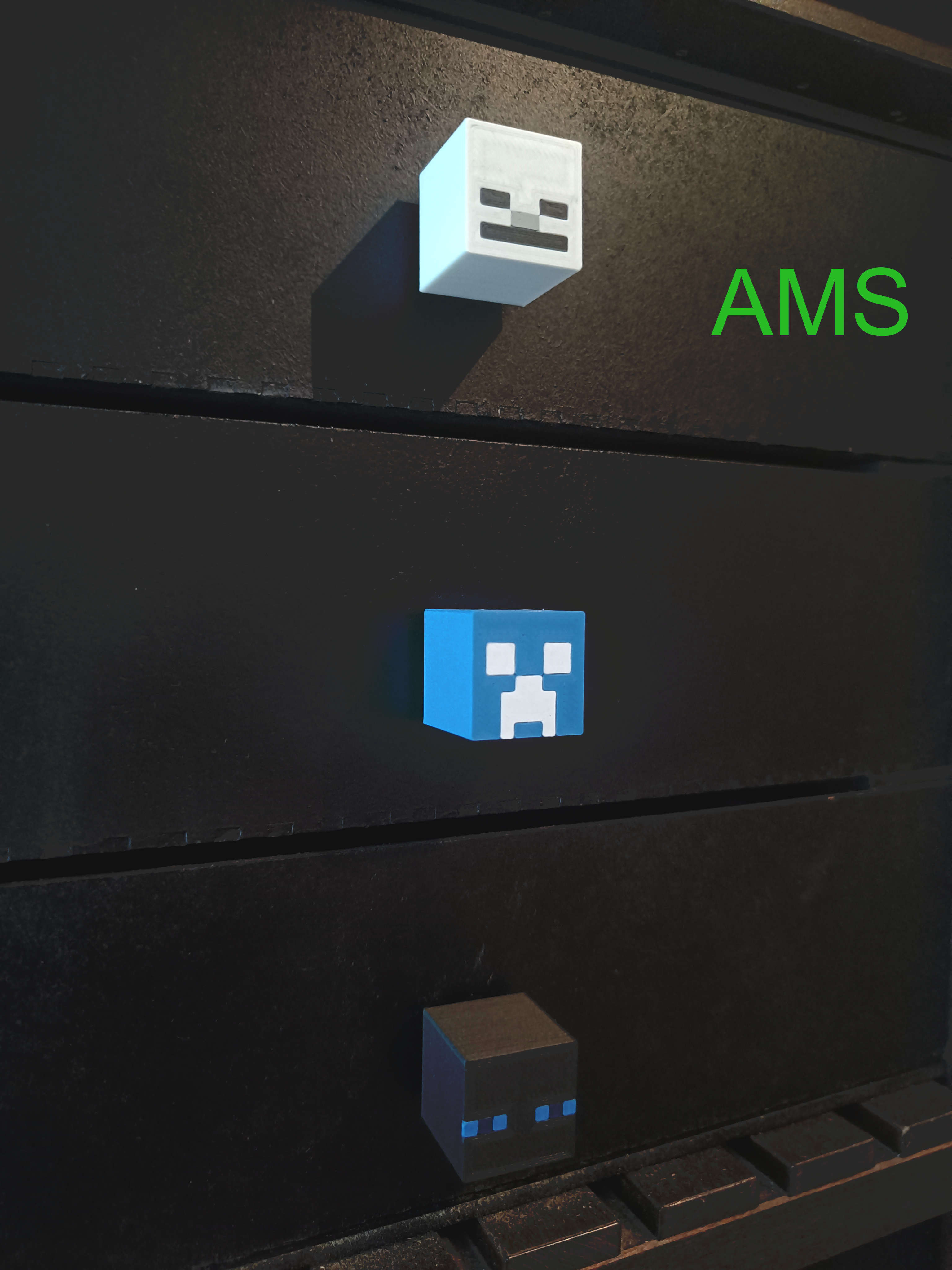 Miniatura 1 do modelo 3D Minecraft Knobs – Creeper, Skeleton, Enderman