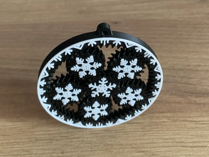 Snowflake planetary gears christmas ornament