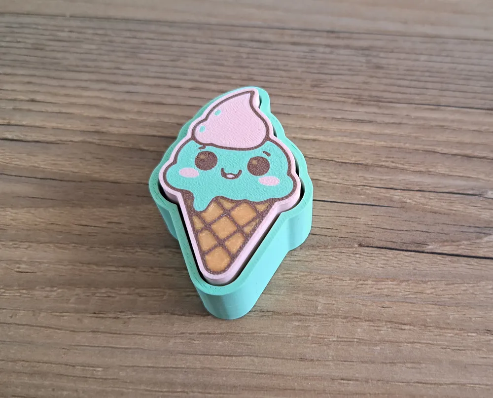Cute kawaii Icecream fidget clicker toy - Free 3D Print Model - MakerWorld