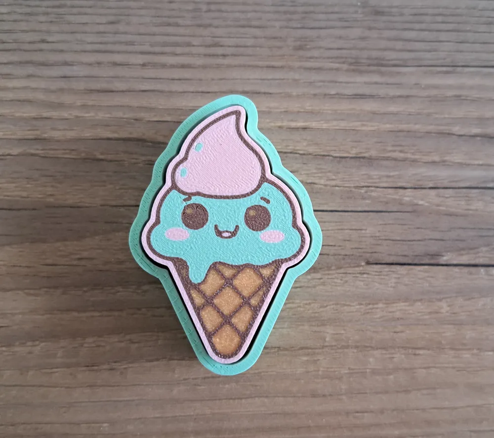 Cute kawaii Icecream fidget clicker toy - Free 3D Print Model - MakerWorld