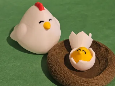 Cute Hen Desk Pet with Chick