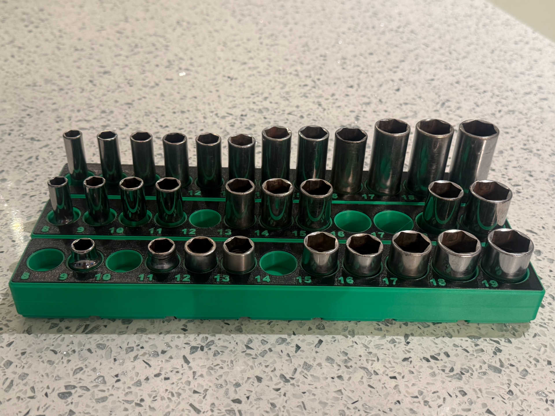 gridfinity snapon 3/8 chome socket tray