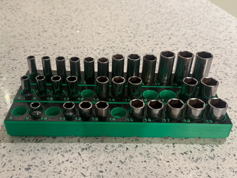 gridfinity snapon 3/8 chome socket tray