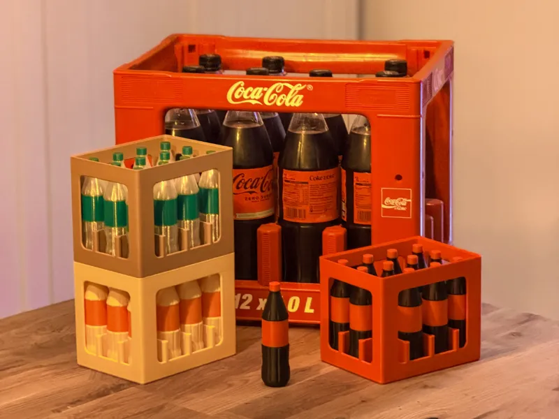 Stackable Soda Crate V2 & Bottles (Scale 1:2.5)