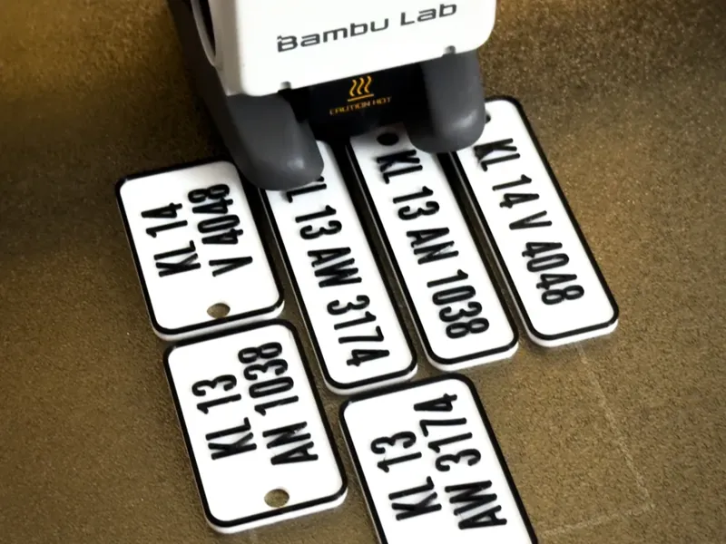 Number plate keychain