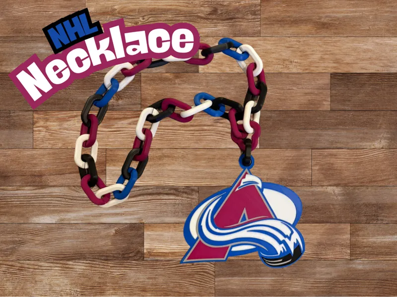NHL Teams Chain Necklace - Colorado Avalanche