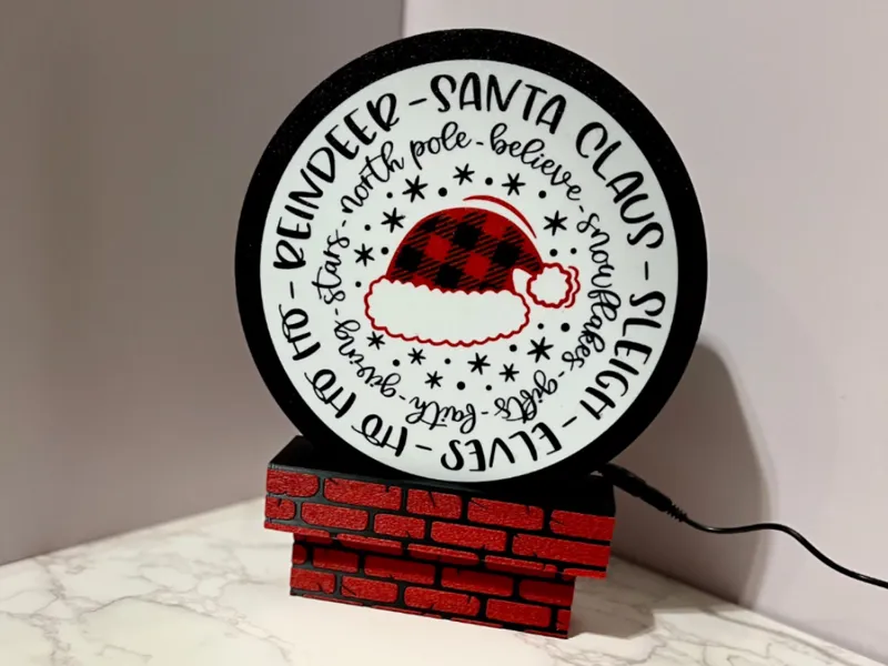 Christmas Lightbox with chimney stand 