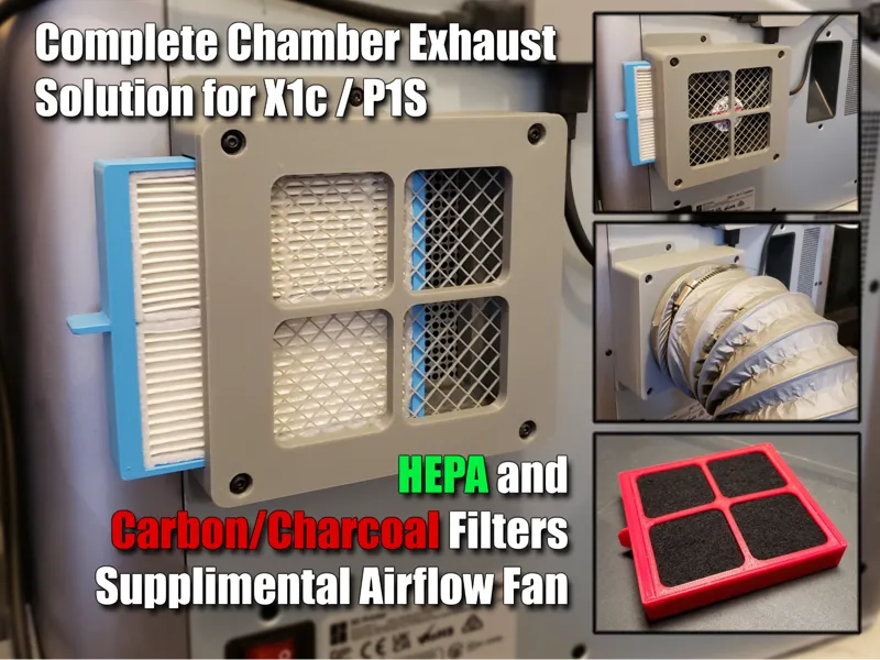 X1C Chamber Exhaust System HEPA/Carbon Filter Fan