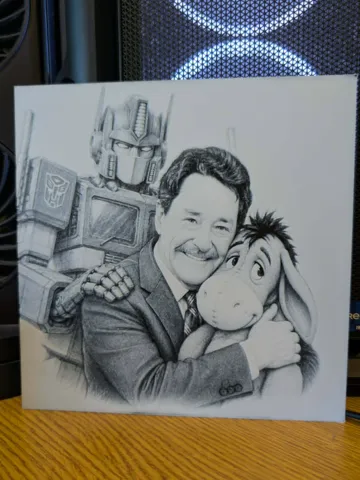 Cuadro decorativo en 3D: Goodbye hug - Peter cullen - hueforge — vista de referencia 2