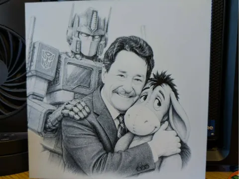Cuadro decorativo en 3D: Goodbye hug - Peter cullen - hueforge — referencia de MakerWorld
