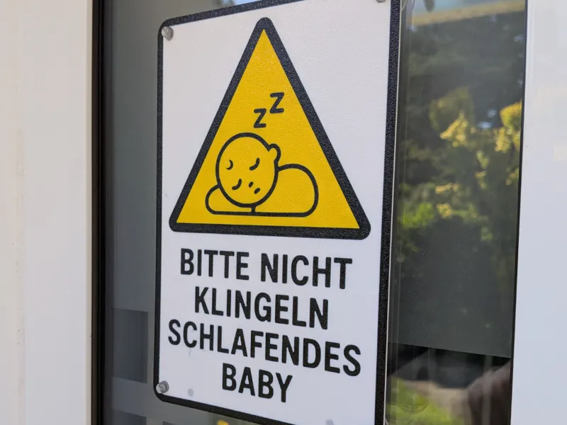 Front Door Sign - sleeping baby