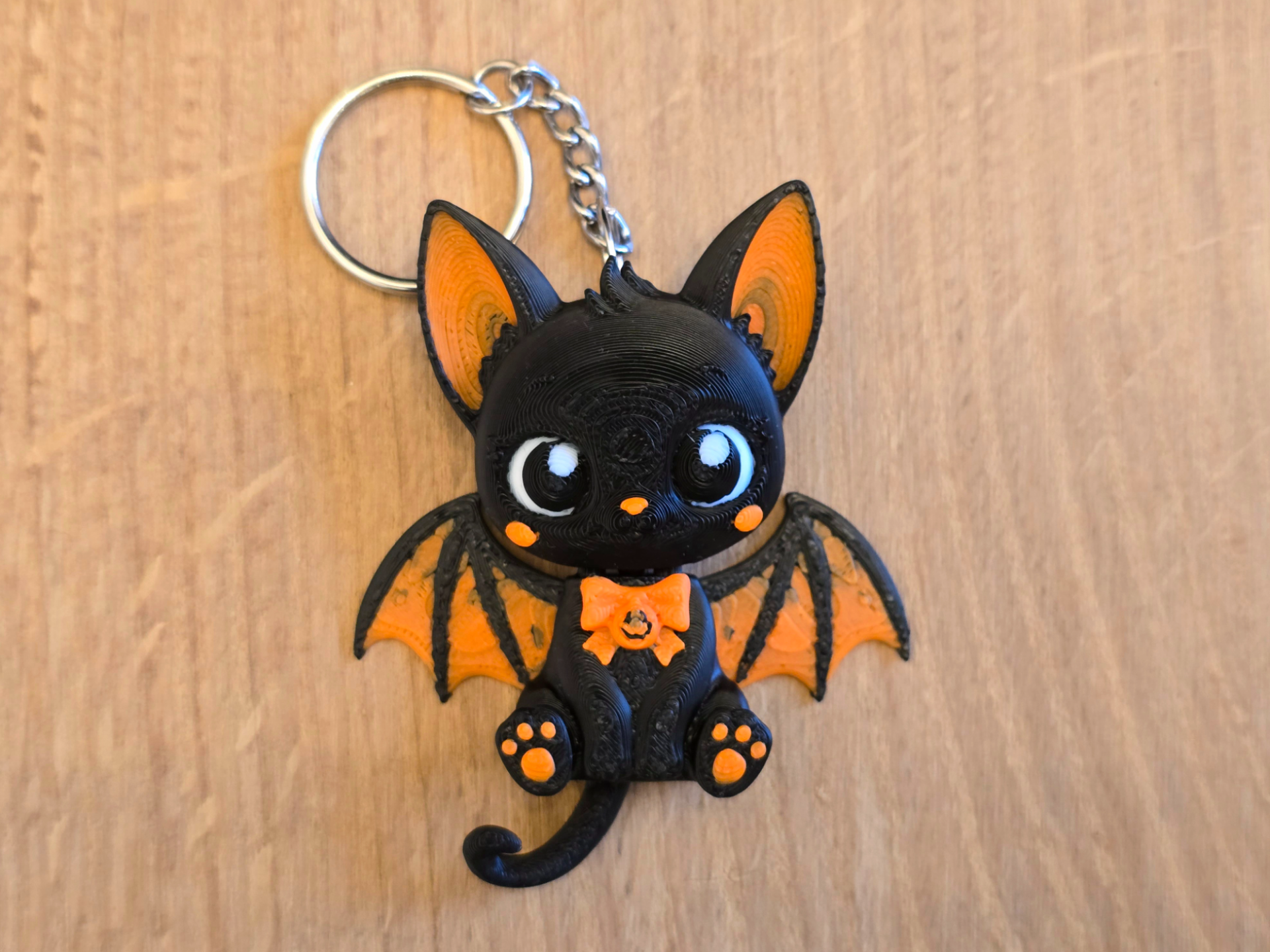 Halloween Bat Cat flexi keychain 3D model
