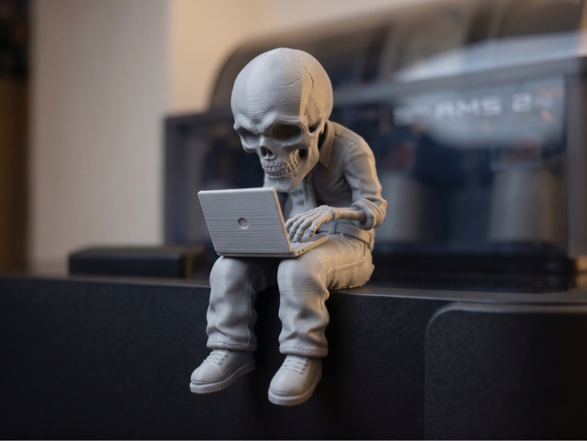 The Overworked Programmer - Skull Shelf Sitter