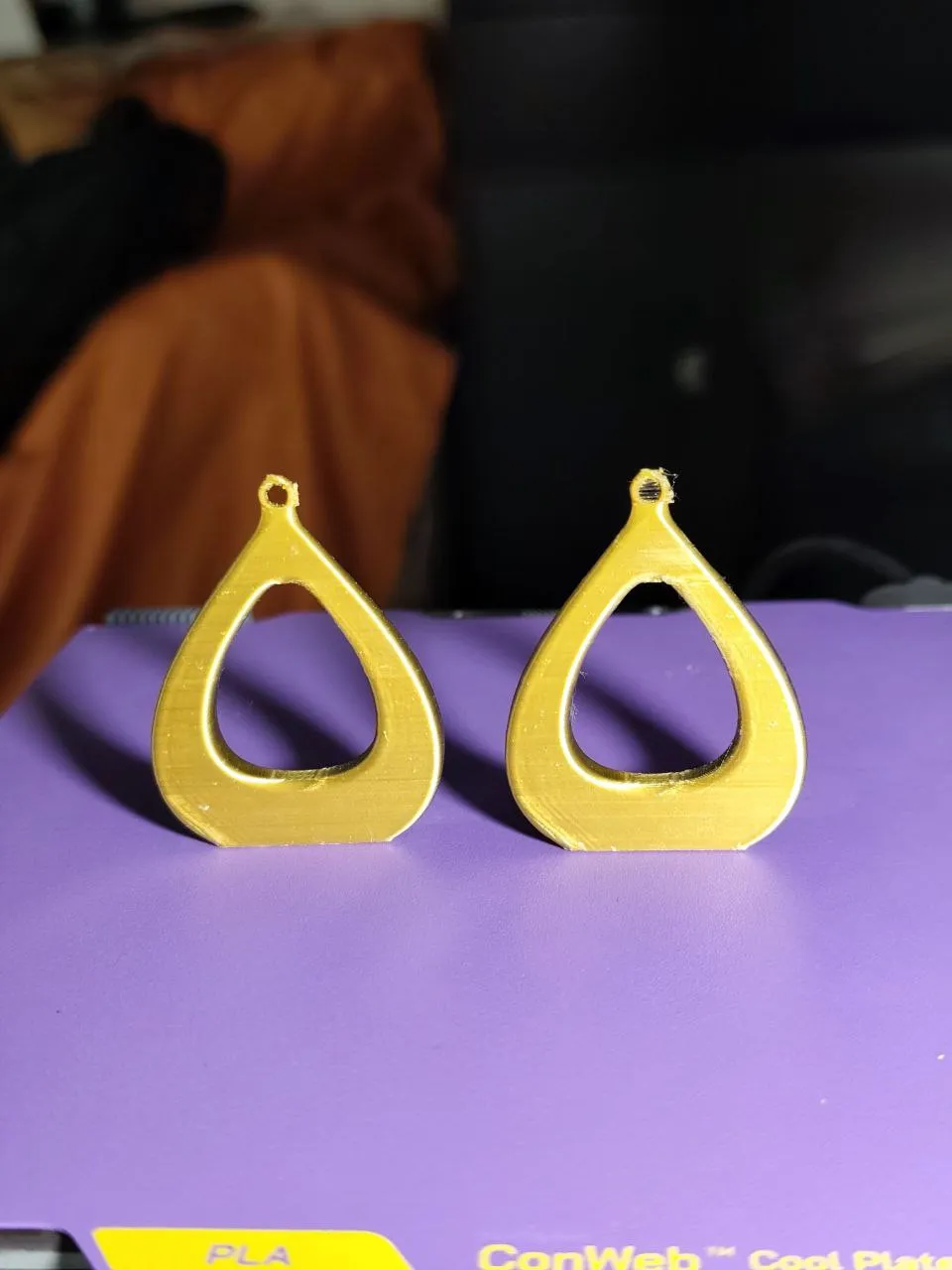 "Golden Drop 3D" Earrings view 3