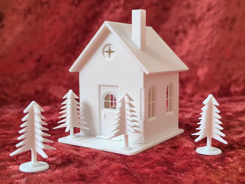 Bausatz Kit Weihnachtshaus 50mm für Teelicht