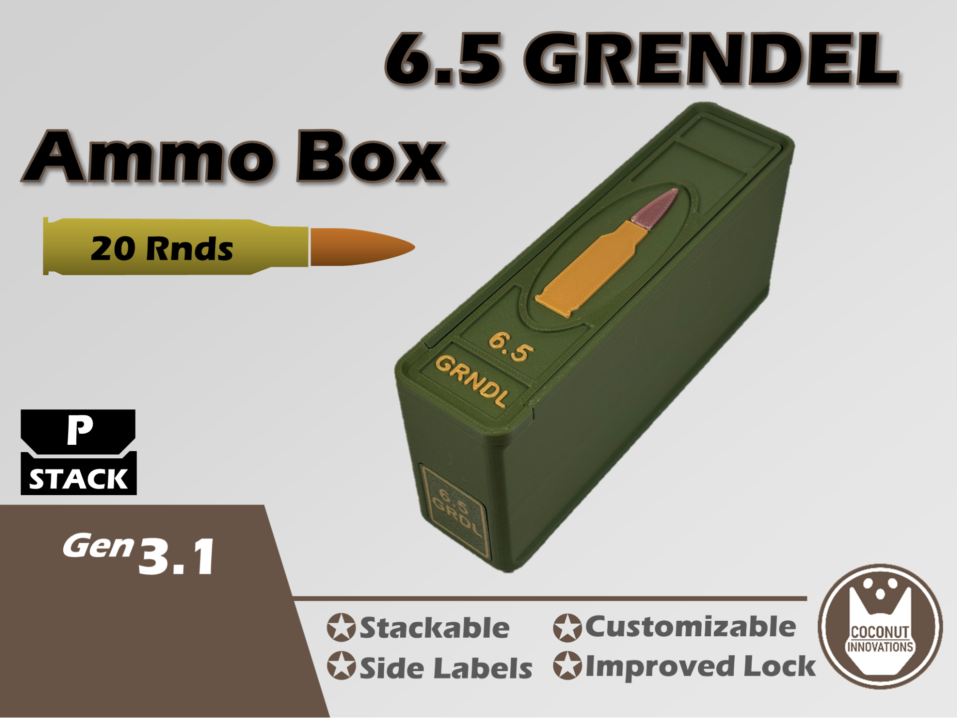 Ammo Storage Box 6.5 Grendel 20 Rounds