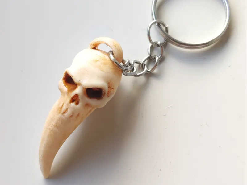 Raptor Fang Skull Keychain – Dino Tooth Pendant