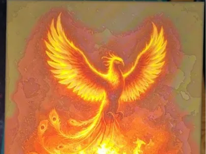 Farbiger Lithophane Phönix