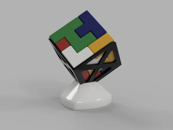 Puzzle cube 4x4 et son support