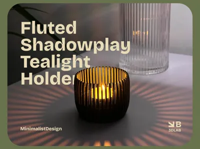 Fluted Shadowplay Tealight Holder MinimalistDesign
