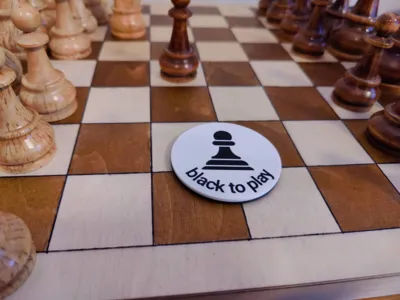 Chess Turn Tile - Black to Play or White to Play