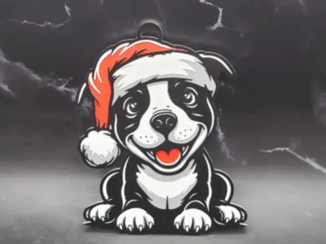 Ornement Staffordshire Bull Terrier de Noël