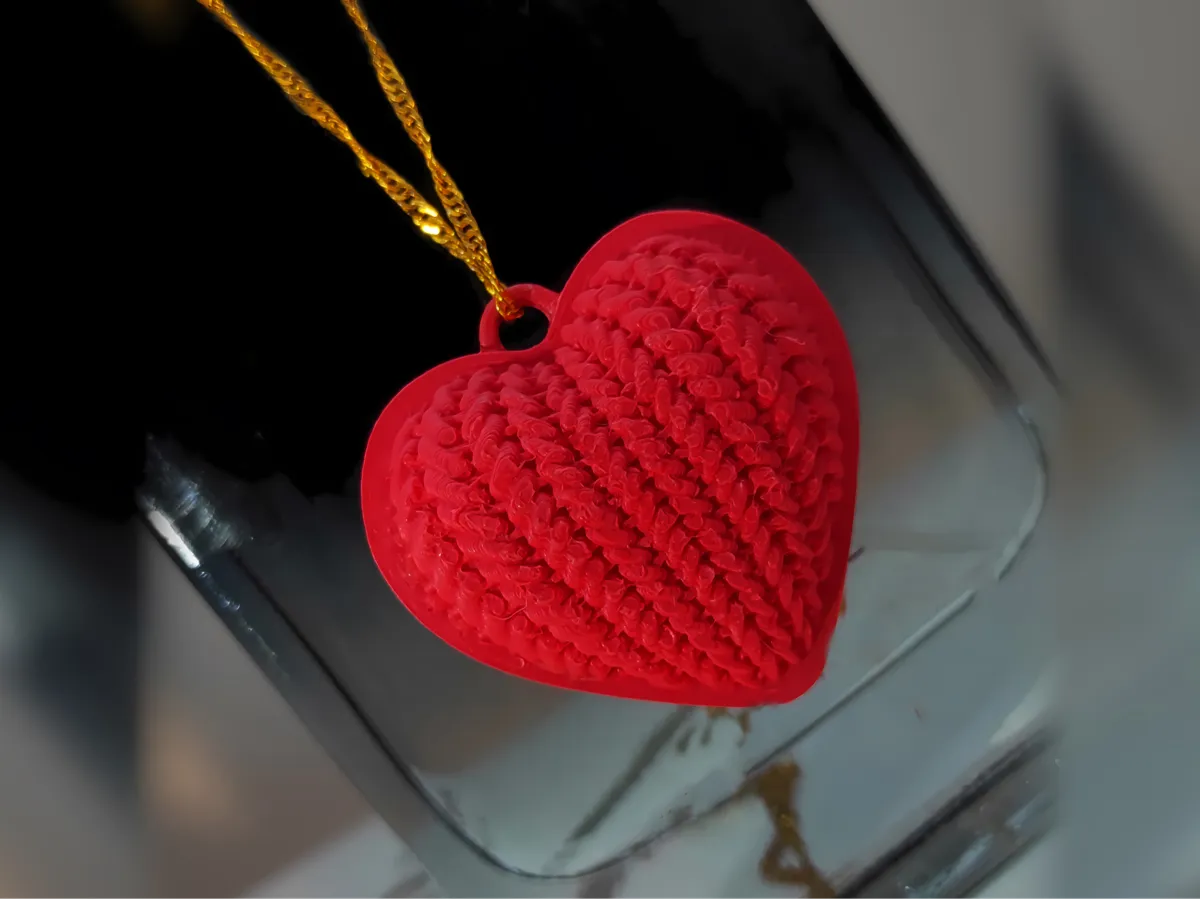 Knitted Heart valentines day By PinkyWings by PinkyWings MakerWorld: Download Free 3D Models - 3D model önizlemesi