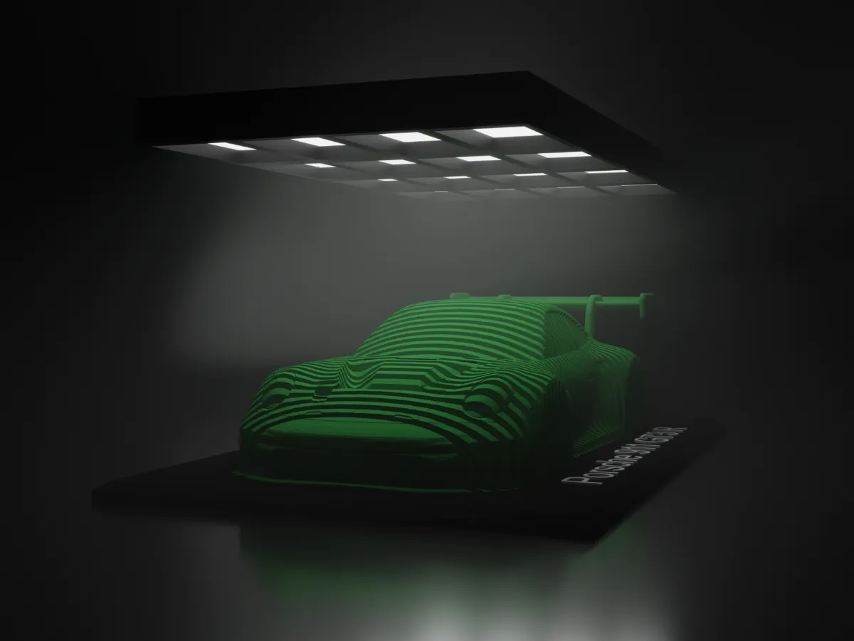 Porsche 911 GT3 R Layered Sculpture - Free 3D Print Model - MakerWorld