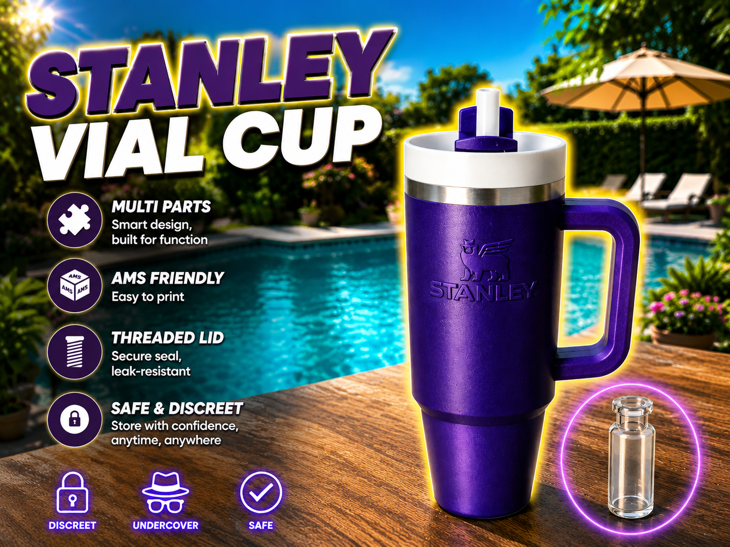 Stanly Cup Vial Storage Container Multi Parts