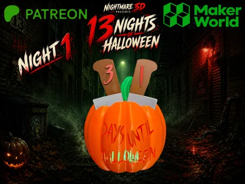Adorno temático: Pumpkin Halloween Countdown — referencia de MakerWorld