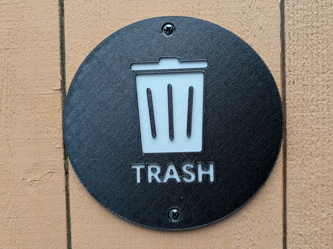 Recycle Trash Compost Round Signs 6" w screw holes