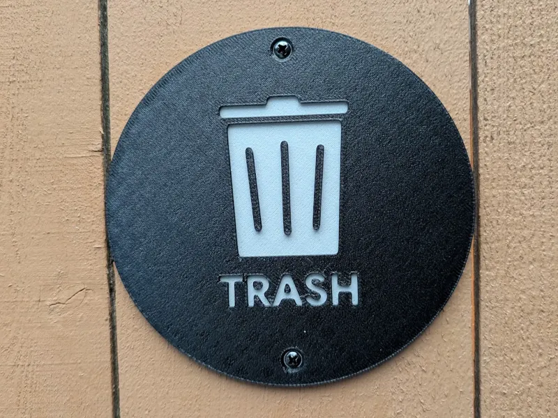 Recycle Trash Compost Round Signs 6" w screw holes