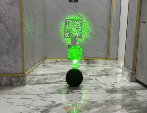 Sculpture à ombre — code QR scannable