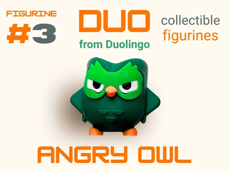 Duolingo Owl Angry Duo Minifigure