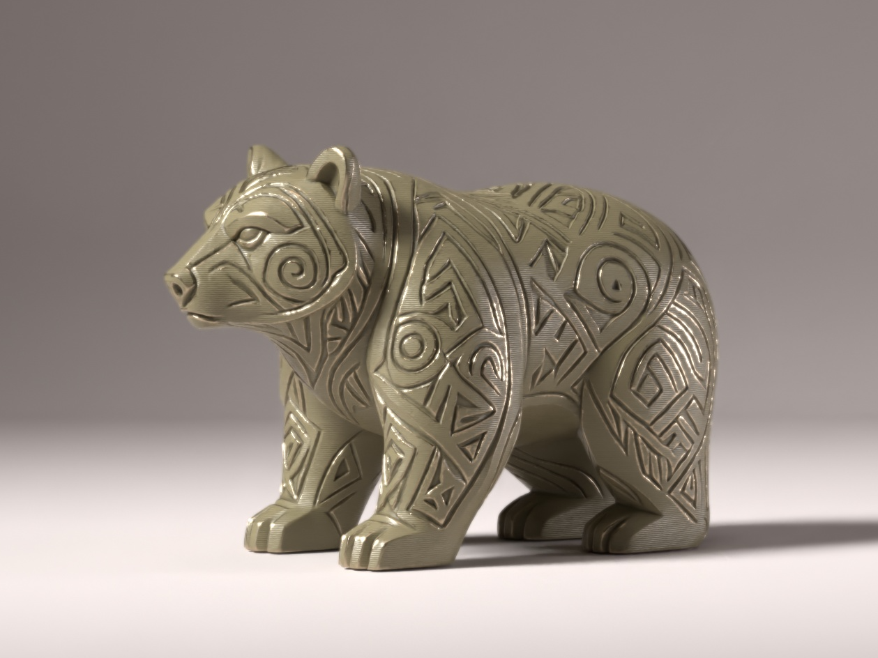 Tribal bear figurine - home decor