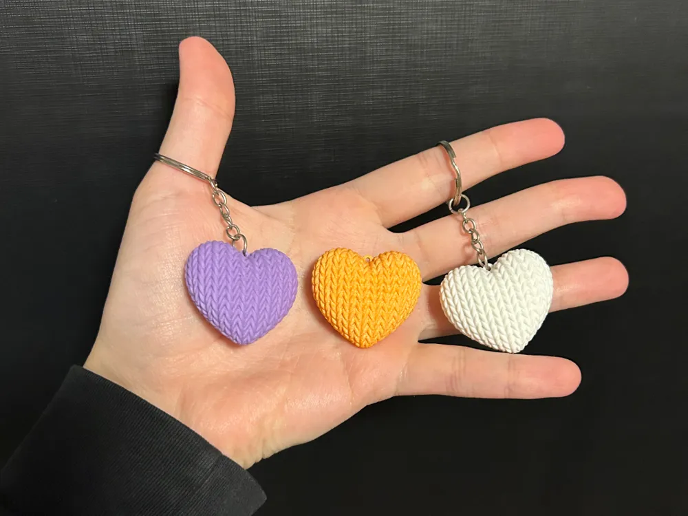 Knitted Heart Keychain Remixed by Super3D MakerWorld