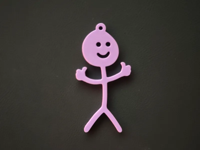 Thumb up stickman keychain